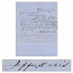 Jefferson Davis Autograph Letter Signed to Georgias Governor in June 1861, Asking for Troops -- ...your well equipped, armed & supplied troops are to us a great relief - thanks for your zeal...